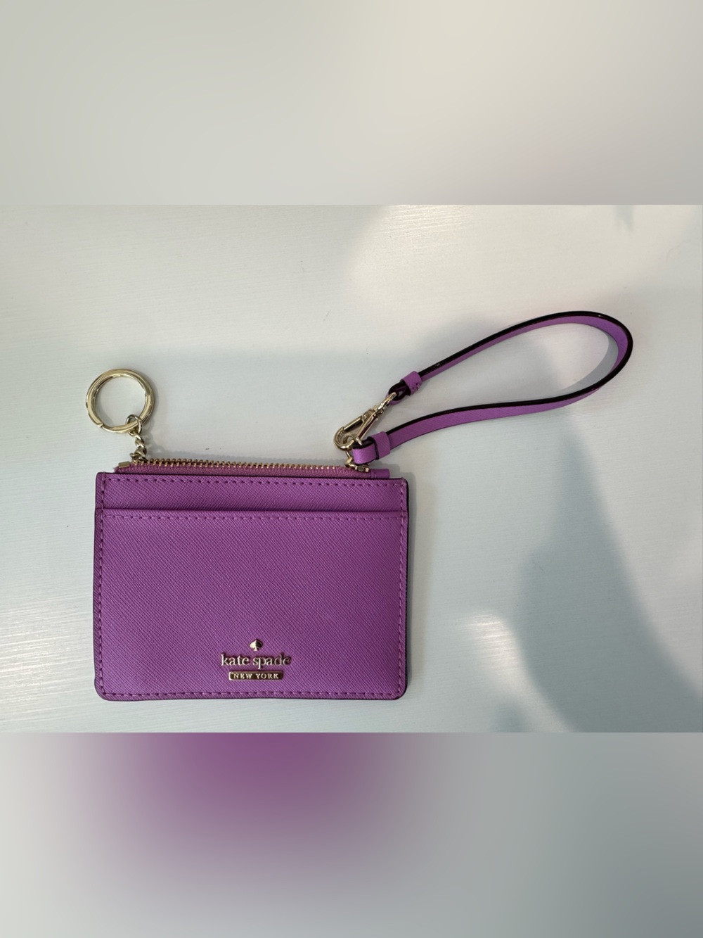 kate spade purple cardholder wristlet with key ring